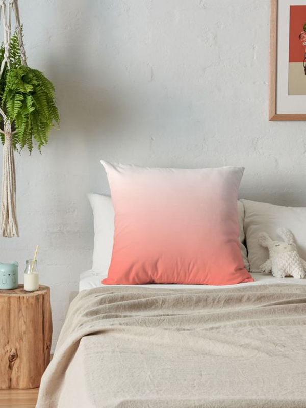 Using just one coral colored pillow is also enough for creating a happy mood :-).